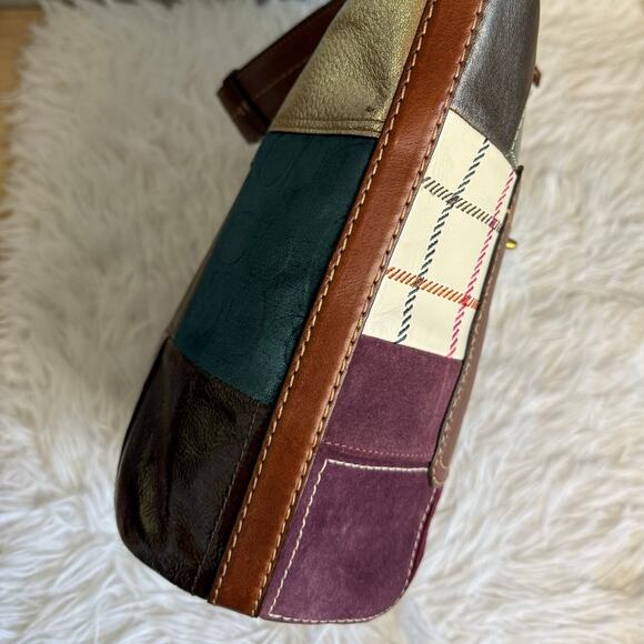 y2k Coach Bleeker 11356 Holiday Patchwork Hobo Bag Purse - Picture 7 of 8